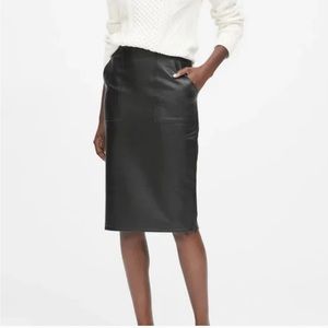 Faux leather pencil skirt